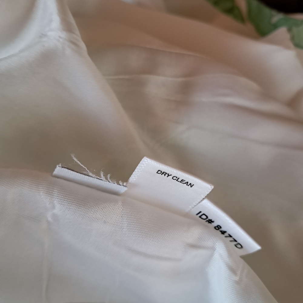 LOFT Green & White Floral Cropped 3/4 Sleeve Linen Blend Blazer Size 0 - Picture 6 of 6